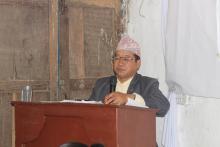 तेश्रो गाउँसभामा नीति तथा कार्यक्रम प्रस्तुत गर्दै गाउँपालिका अध्यक्ष - प्रेमकुमार राई